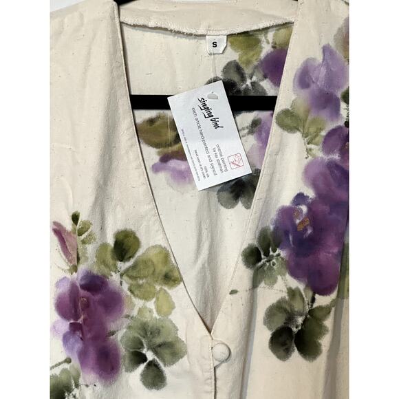 NWT One-of-a-Kind Oriental Painting by Kay Stratman "Singing Bird" 100% Silk - Picture 3 of 16